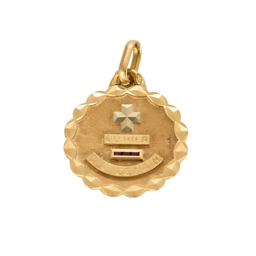 Pendentif AUGIS - Médaille d'amour, pendentif en or rose et or blanc 58 Facettes PAL2961