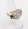 Bague 54.5 Bague marquise inversée Art déco en or 18k et platine, diamants et émeraudes 58 Facettes A06453