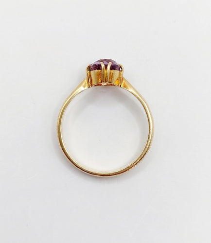 Bague 53.5 Bague cocktail art deco or jaune 18k ornée d'une améthyste 2,12 carats en sertis griffes 58 Facettes A04967
