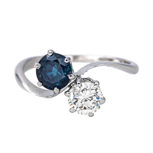 Bague 52 Bague Toi et moi  Or blanc Diamant, Saphir 58 Facettes 4578562RV