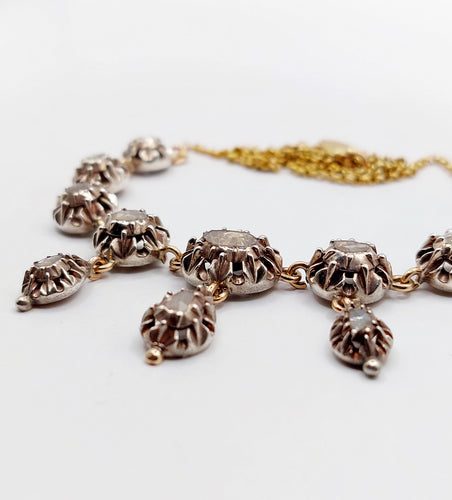 Collier Collier victorien or, argent et diamants 58 Facettes A05344
