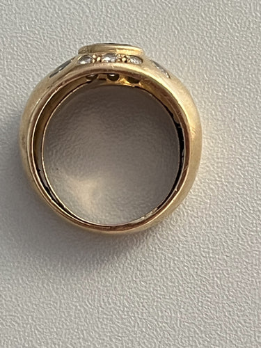 Bague 56.5 Bague Jonc Or Jaune Saphir Diamants 58 Facettes LOT 6164