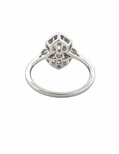 Bague 52 Bague en or blanc et diamants tendance art déco 58 Facettes