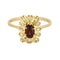 Bague 54 Bague marguerite en or jaune 18K grenat 58 Facettes PAL32243