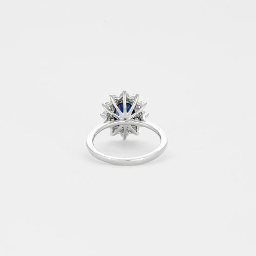 Bague Bague or blanc saphir et diamants 58 Facettes