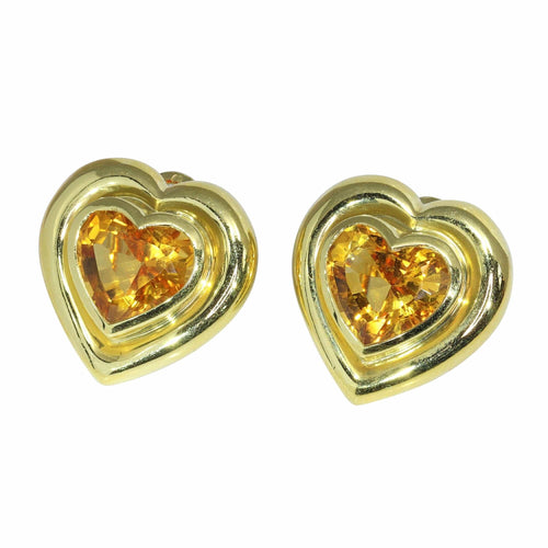 Boucles d'oreilles Boucles d'oreilles clips en forme de cœur en citrine vintage Paloma Picasso pour Tiffany & Co 58 Facettes 17342-0283