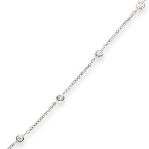 Collier Sautoir en or gris 18K - 80 cm - 2,50 ct de diamants brillants G-VS 58 Facettes FB08732