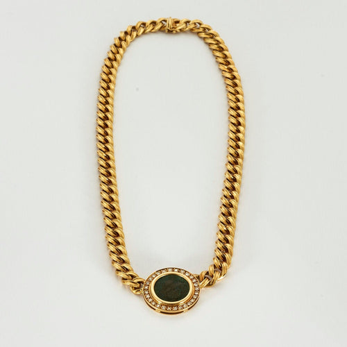 Collier Collier or jaune diamants centré d'une pièce de bronze 58 Facettes LP501/9