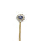 Broche Epingle à Cravate or jaune et blanc diamants saphir 58 Facettes 240132R