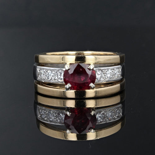 Bague rubis diamants 2 ors