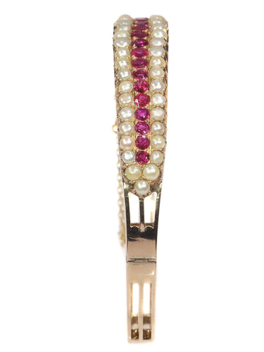 Bracelet Bijoux de la Grande Époque : Bracelet jonc victorien en rubis 58 Facettes 21273-0594