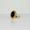 Bague Bague en or jaune avec grenat ovale facetté de 2,5 carats 58 Facettes 2501001