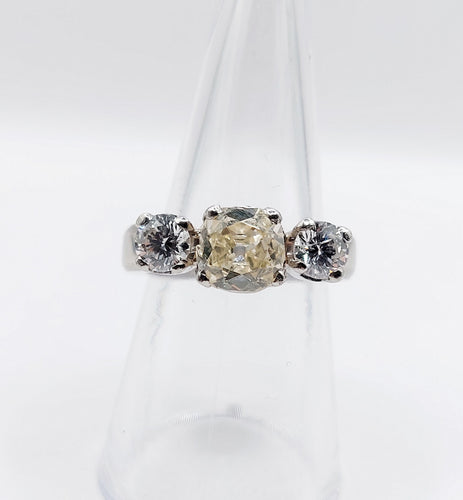 Bague 55 Bague jonc Art déco en platine et diamants (1,30 ct + 0,90 ct) 58 Facettes A06671