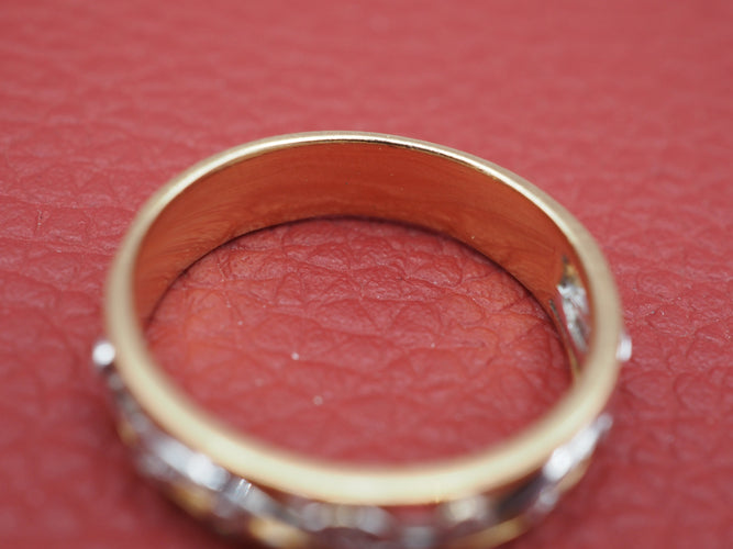 Bague 54 Bague or jaune diamant floral 58 Facettes