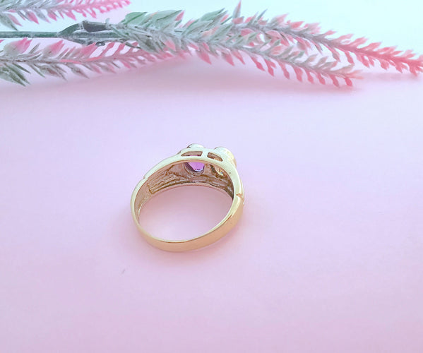 Bague 59.5 Bague Améthyste et Citrine Or Jaune 18 K 58 Facettes AA 1660