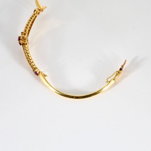 Bracelet Bracelet jonc or jaune rubis diamants 58 Facettes LP1041/9