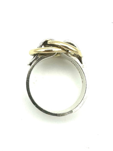 HERMES/GAETAN DE PERCIN. Bague vintage argent et or jaune 18K