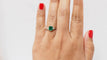 Bague 53 Bague en or blanc, émeraude et diamants 58 Facettes 31386