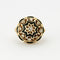 Bague 56 Bague dôme émaillée noire et diamants 58 Facettes LMB-51