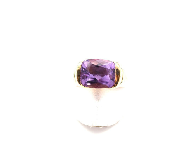 Bague 56 Bague or jaune et améthyste 58 Facettes