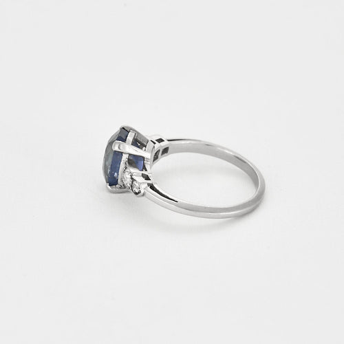 Bague 50 Bague en or gris, saphir et diamants 58 Facettes EVR25715