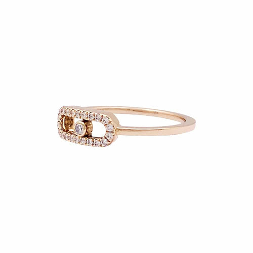 Bague 48 Bague Messika, "Move Uno Pavé", or rose et diamants. 58 Facettes 34744