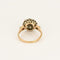 Bague marguerite en or jaune, diamants et rubis
