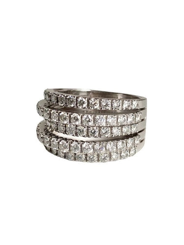 Bague 54 DE BEERS - Bague en or blanc 18k et diamants 58 Facettes