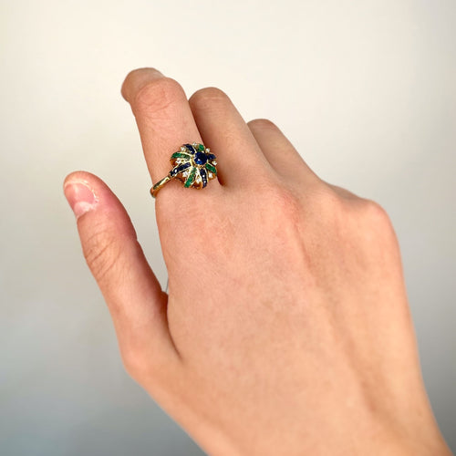 Bague 58 Bague - Or, Diamants, Emeraudes & Saphirs 58 Facettes 250062R