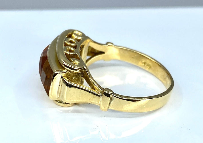 Bague Bague en or jaune 18 carats et topaze 58 Facettes AB202