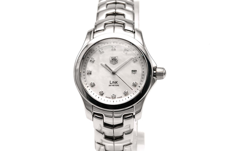 Montre TAG Heuer - Montre Link en acier, nacre et diamants 0,07 ct 58 Facettes 20695