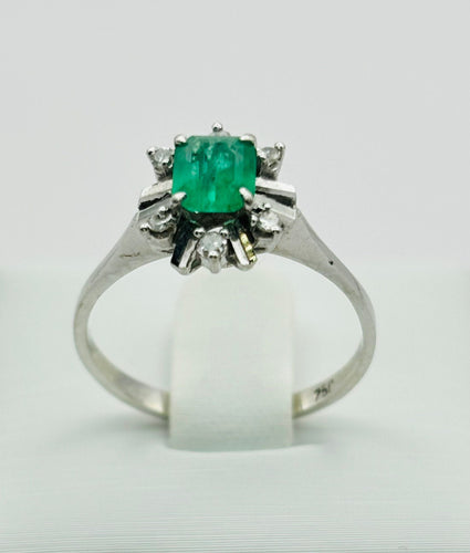 Bague Bague Art Déco Émeraude et Diamant 58 Facettes 50116