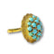 Bague SORTIJA DISEÑO RETRO ÉPOCA 1940 de ORO 18 kts con TURQUESA 58 Facettes A2626(872)