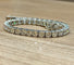 Bracelet Rivière de diamants exceptionnelles , or blanc 18 carats 58 Facettes