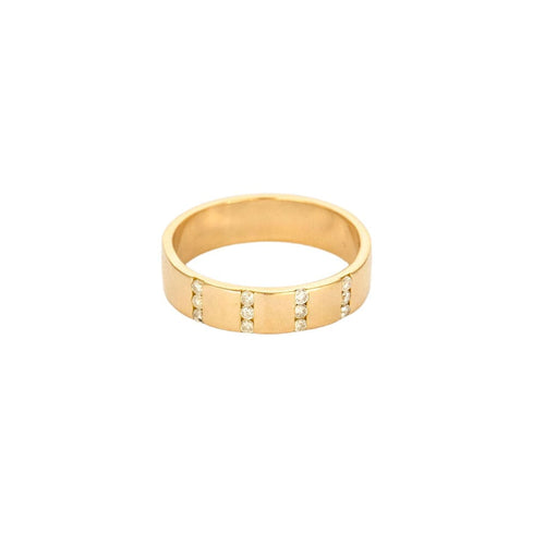 Bague 57 Bague jonc or jaune et diamants 58 Facettes SAI04832