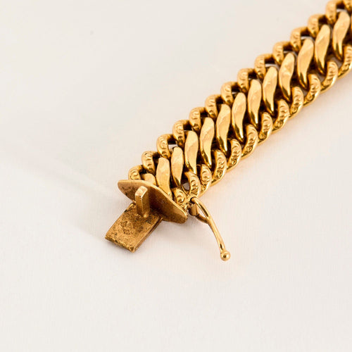Bracelet Bracelet ancien maille américaine en or jaune 58 Facettes P1L11