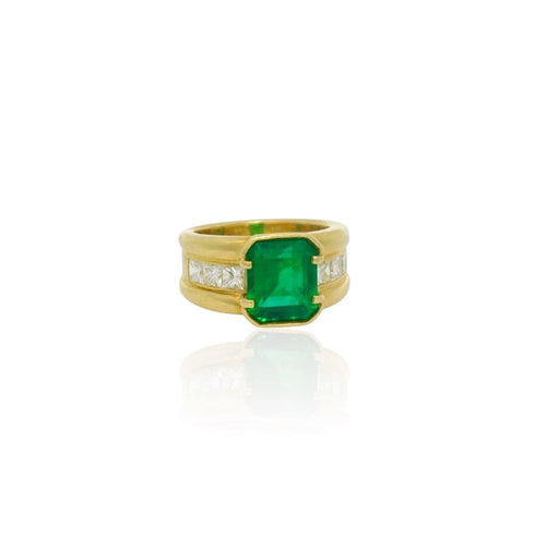 Bague émeraude et diamant de Zambie de 6,65 carats