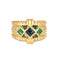 Bague 50 Bague bandeau or jaune, saphirs, émeraudes et diamants 58 Facettes ALGU32