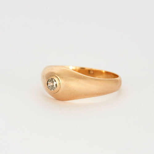 Bague 59 Bague jonc or jaune et diamant 58 Facettes SPEV 14