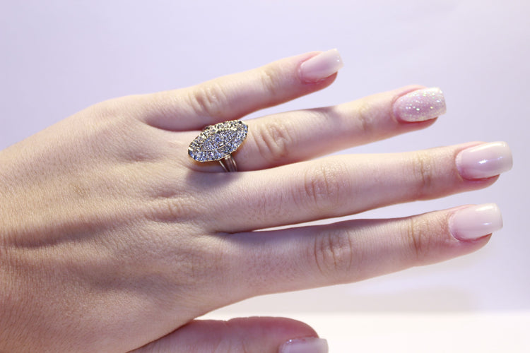 Bague 55 Bague or blanc Diamants 58 Facettes