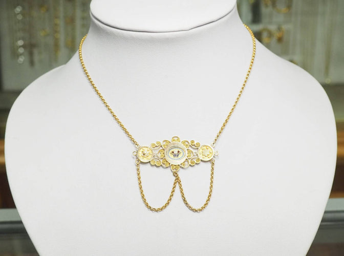 Collier Collier Napoléon III en or jaune et émail 58 Facettes 28964