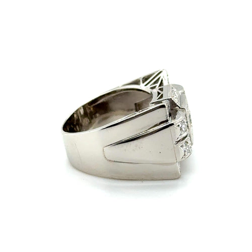 Bague 54 Bague Tank Platine et Diamants 58 Facettes 1.0000394/1