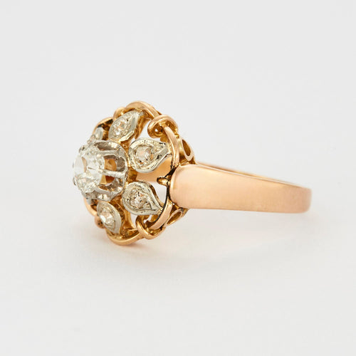 Bague 56 Bague motif floral sertie de diamants 58 Facettes 127207160538