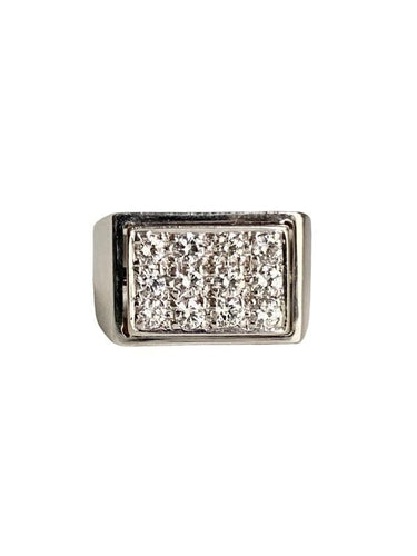 Bague 47 Bague Chevalière or gris diamants 58 Facettes
