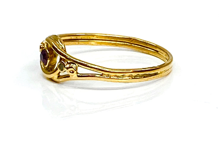 Bague 43 Bague en or jaune en rubis et diamants 58 Facettes AB588