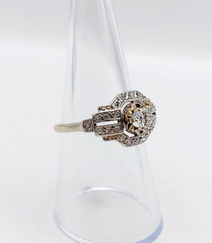 Bague 55 Bague tank Art déco en platine et diamant 0,25 carat (circa 1920) 58 Facettes A06508