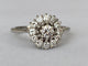 Bague 49.5 Bague de fiançailles vintage en or blanc avec rosette et diamants 58 Facettes