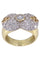 Bague 53 BAGUE BOMBÉE DIAMANTS JAUNES ET BLANCS 58 Facettes 087421