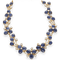 Collier Collier en or jaune 18k serti de saphirs cabochons (10 ct) et diamants (2 ct) – Vers 1980 58 Facettes FB10781