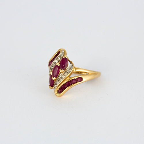 Bague 56 Bague rubis diamants 58 Facettes
